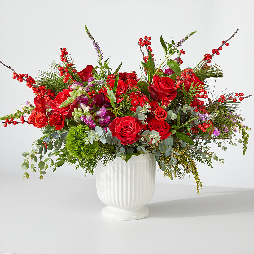 Big Red Bow Bouquet – Panda Flowers Canada Inc, Calgary AB