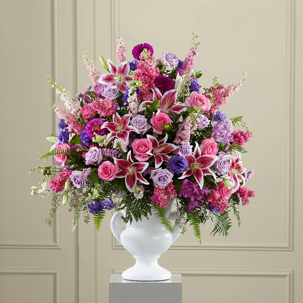 Peaceful Tribute Arrangement – Panda Flowers Canada Inc, Calgary AB
