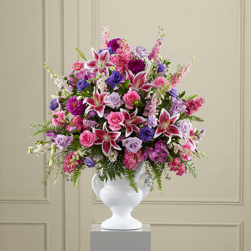 Peaceful Tribute Arrangement – Panda Flowers Canada Inc, Calgary AB