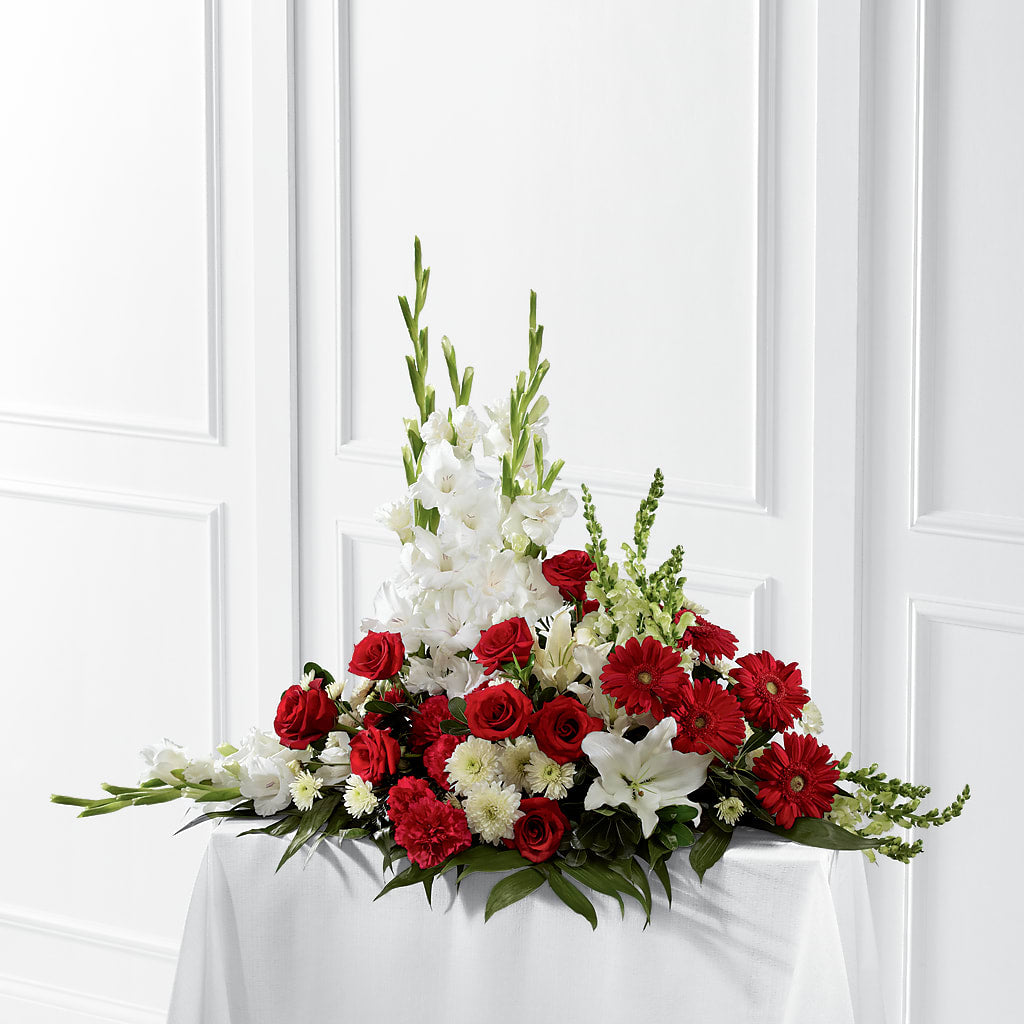 Crimson & White Arrangement – Panda Flowers Canada Inc, Calgary AB