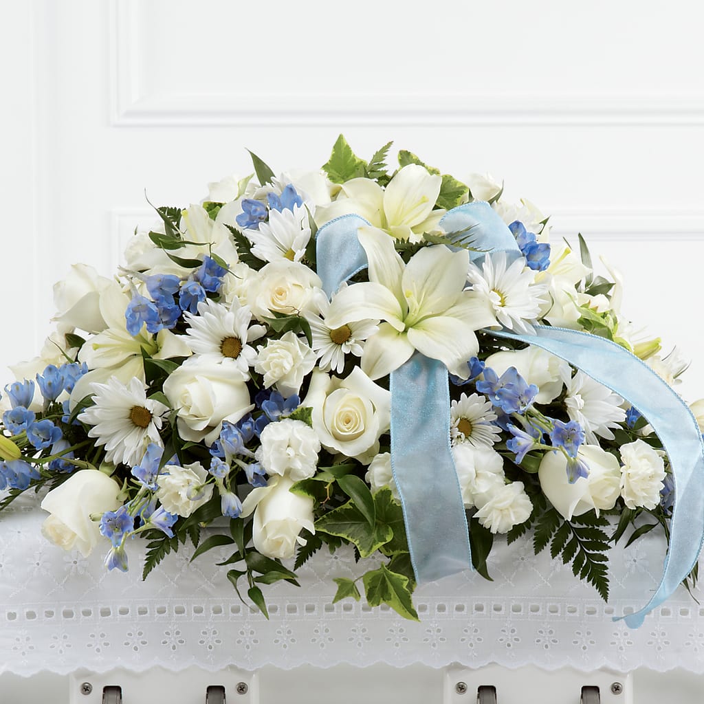Tender Treasure Casket Spray – Panda Flowers Canada Inc, Calgary AB