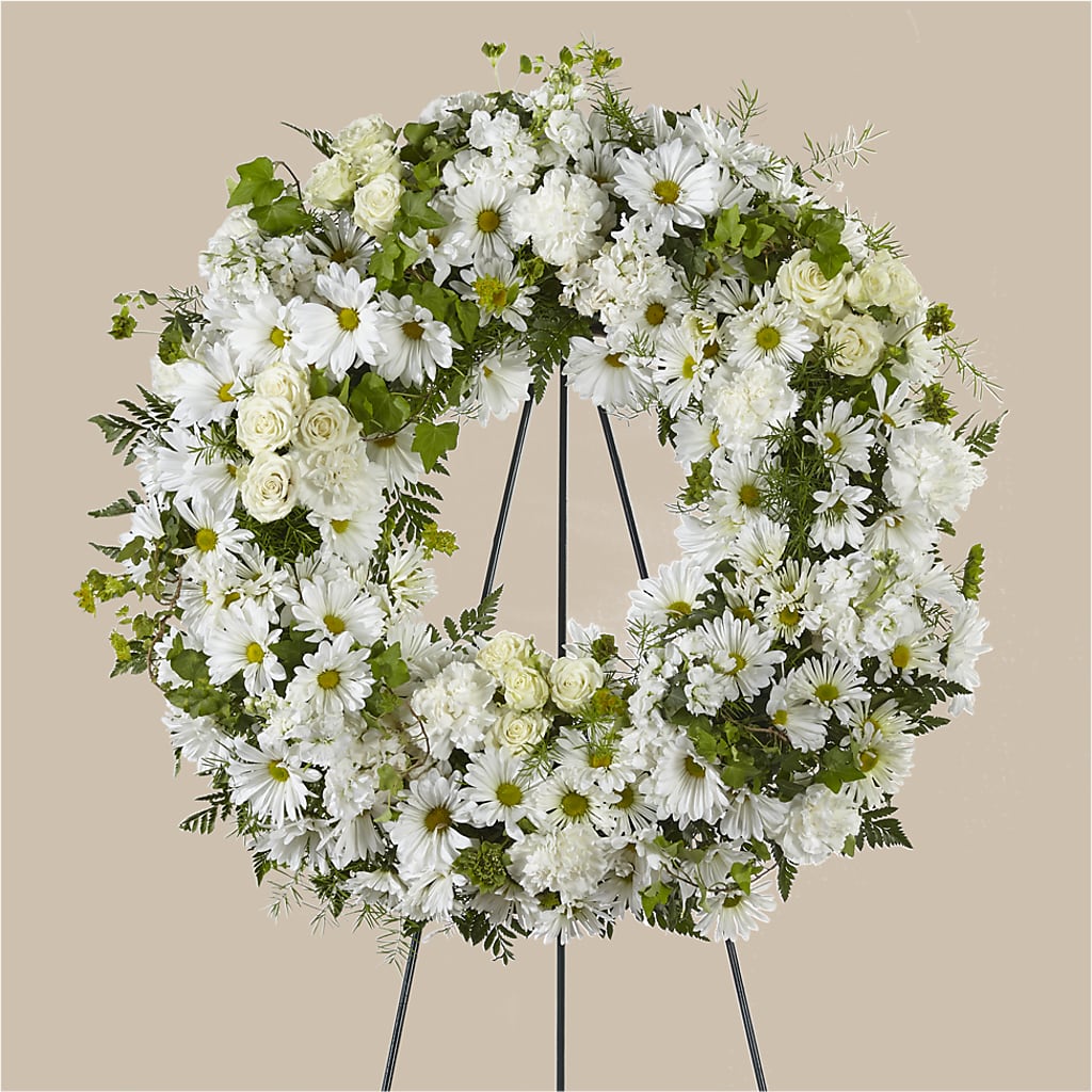 Faithful Wishes Wreath – Panda Flowers Canada Inc, Calgary AB
