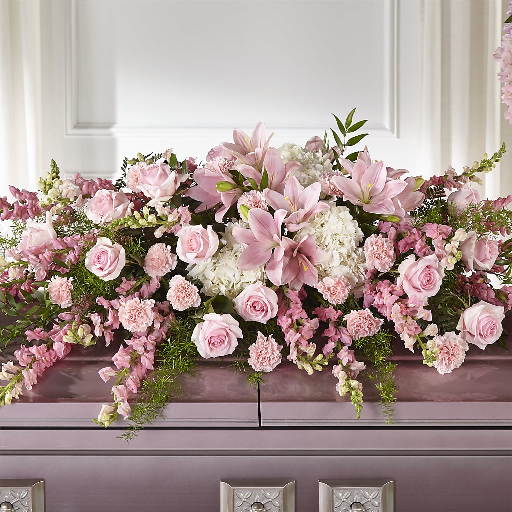 Life & Remembrance Casket Spray – Panda Flowers Canada Inc, Calgary AB
