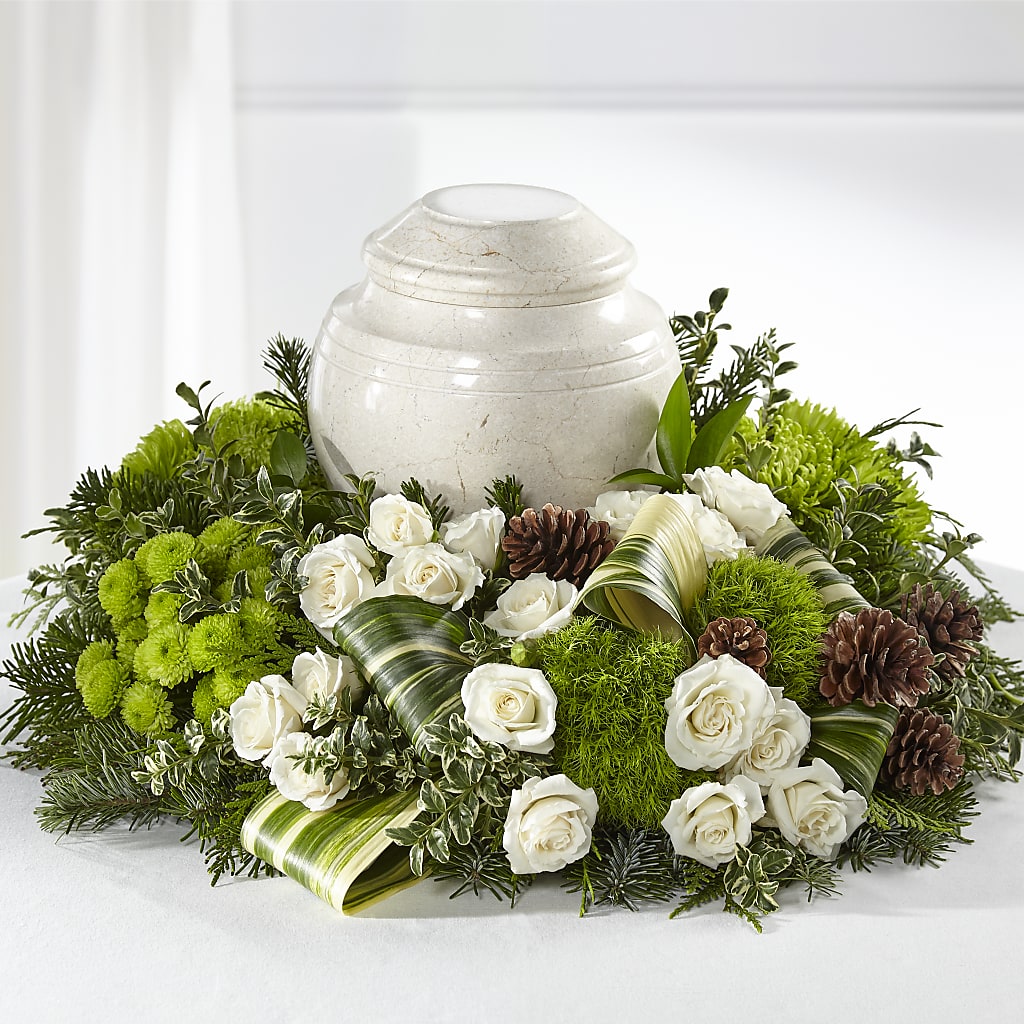 Precious Evergreen Cremation Adornment – Panda Flowers Canada Inc, Calgary AB