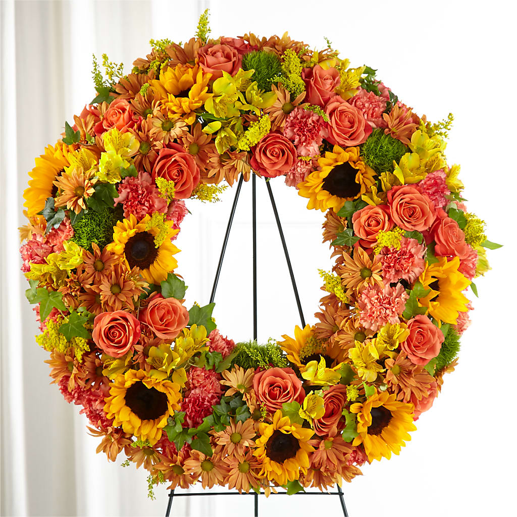 Autumnal Memories Wreath (Standard) – Panda Flowers Canada Inc, Calgary AB
