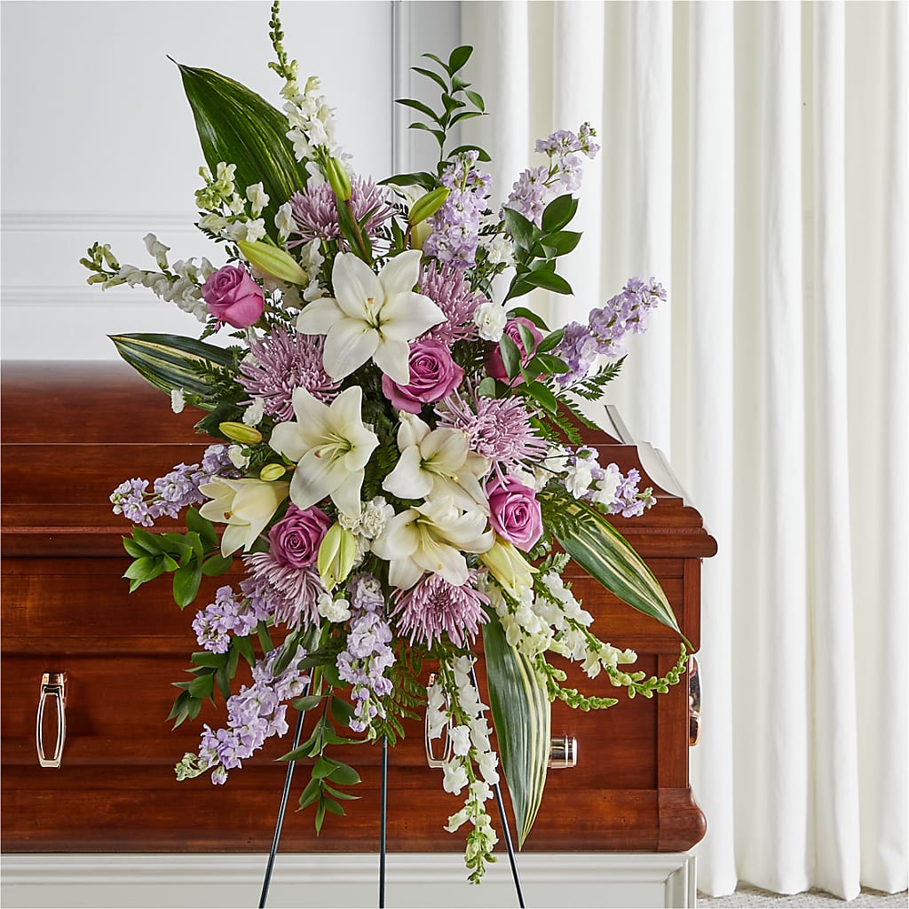 Grateful Hearts Standing Spray – Panda Flowers Canada Inc, Calgary AB
