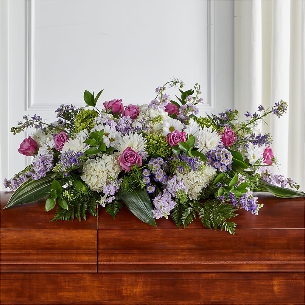 Meadows of Serenity Casket Spray – Panda Flowers Canada Inc, Calgary AB