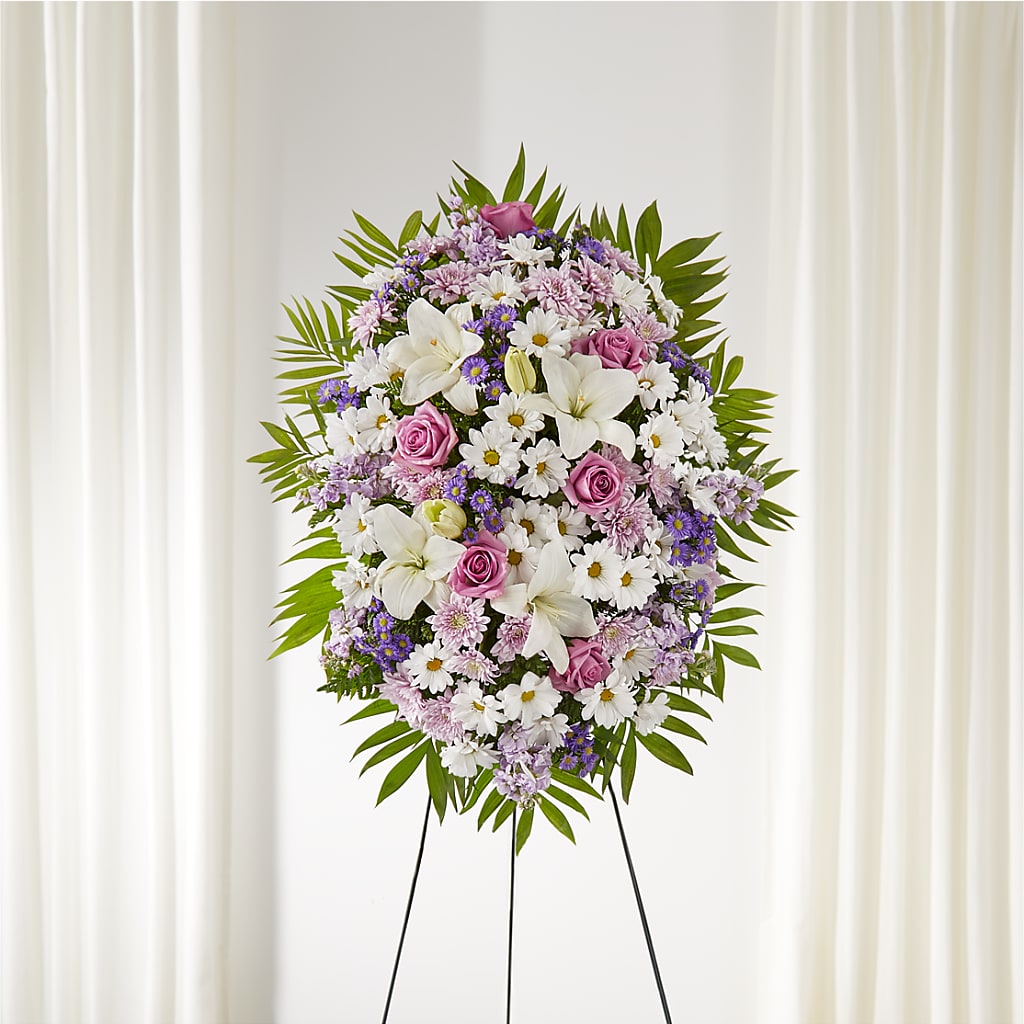 Surrounded by Love Standing Spray – Panda Flowers Canada Inc, Calgary AB