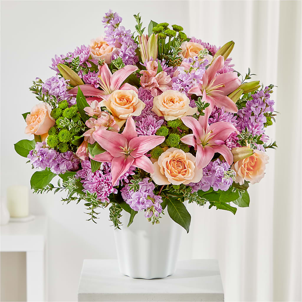 Supportive Embrace Tabletop Basket – Panda Flowers Canada Inc, Calgary AB