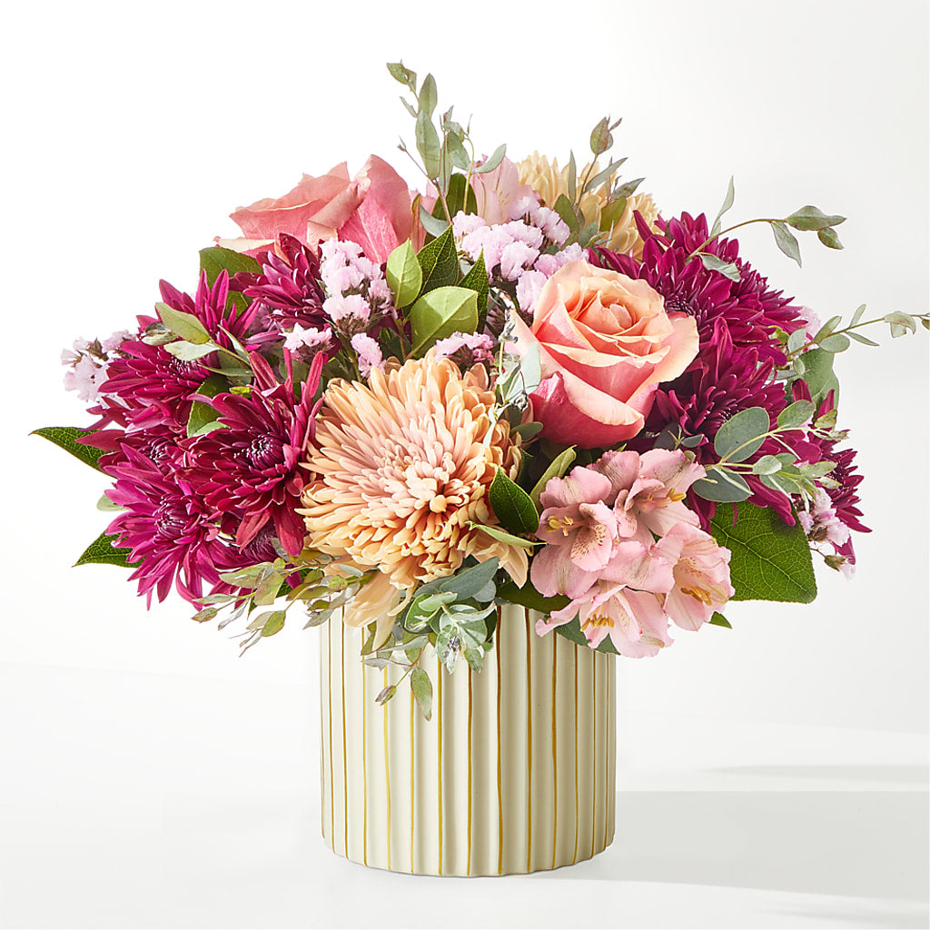 Berry Cobbler Bouquet with Ivory Vase – Panda Flowers Canada Inc, Calgary AB