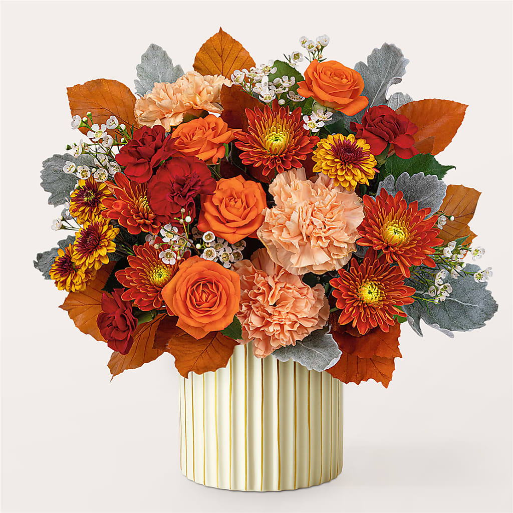 Merlot Bouquet with Ivory Vase – Panda Flowers Canada Inc, Calgary AB
