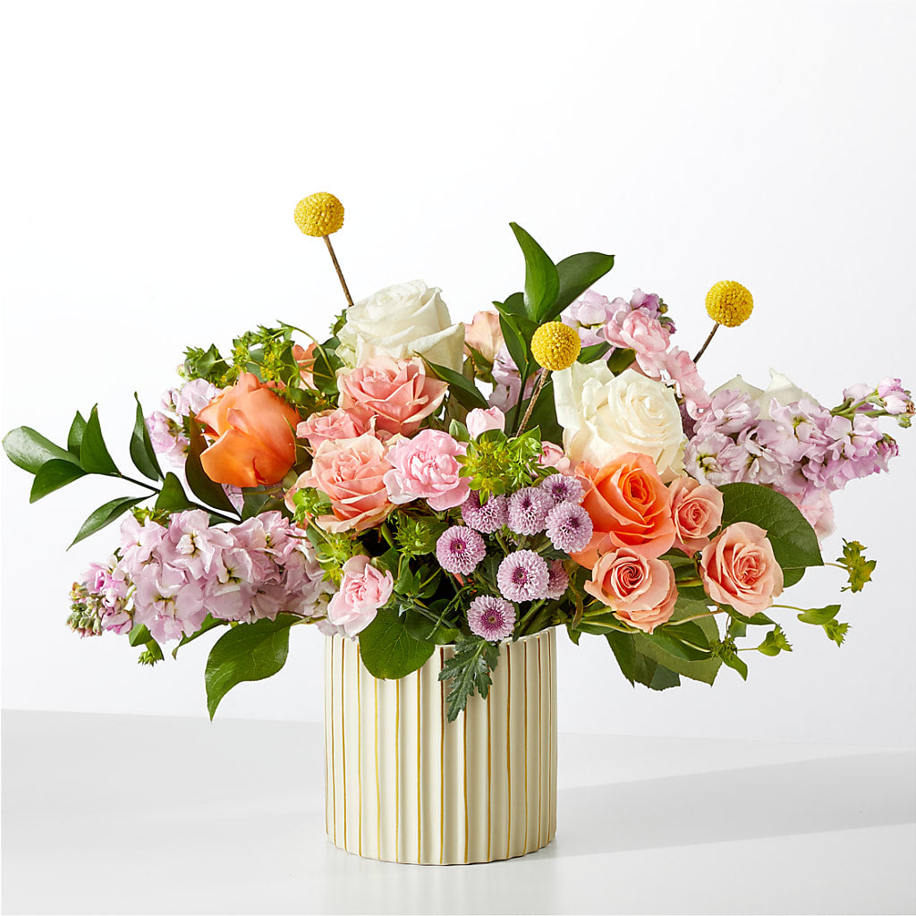 French Market Bouquet with Ivory Vase – Panda Flowers Canada Inc, Calgary AB