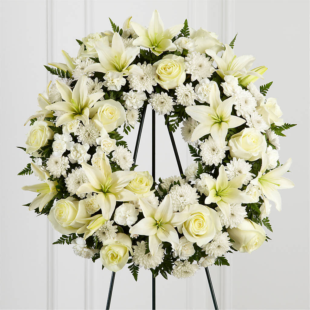 Treasured Tribute Wreath –  Panda Flowers Canada Inc, Calgary AB