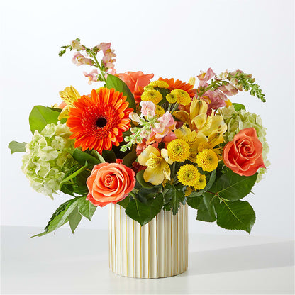 Autumn Sunshine Bouquet with Ivory Vase –  Panda Flowers Canada Inc, Calgary AB